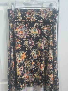 LuLaRoe Black Floral Azure Skirt